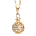 Collana con pendente a sfera cava placcata in oro con cristalli scintillanti - Oro