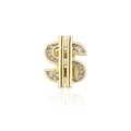 Hiphop gold plated dollar sign tooth cap accessory with sparkling micro pave stones - Gold