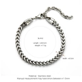 Silver stainless steel braided wheat chain bracelet with dimensions SL-4-2 detail - SL-4 / Silver