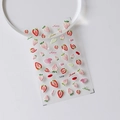 3D strawberry nail stickers S-078F with gold Shine text on a clear backing sheet - Pink Strawberry Shine (S-078F)