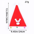 Red plush Christmas hat with reindeer applique and snowflake patterns including dimensions - Kids Decoration Hat-Reindeer