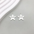 Pair of antique silver star pendants with dream engraving for DIY jewelry making - 1Pc Antique Silver Star Dream 20*23mm