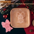 Tagliabiscotti a forma di campana di Natale con stampo in silicone e timbro acrilico - QA1197-Campana di Natale Stile C