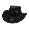Chapeau de cowboy noir vintage avec étoiles grises et large bord pour un style outdoor - Taille unique / Noir