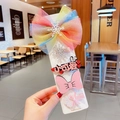 5-piece rainbow Frozen themed hair clip set with snowflakes and glitter bows - 4# Pink Cutie (Hair Clip Set 012)