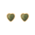 Pendientes de corazón vintage con marco dorado y resina translúcida verde oscuro - Estilo Corazón (E559) / 3# Verde