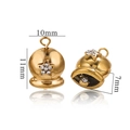 Golden star-shaped stainless steel pendant with rhinestones, 10mm width decorative charm - Star-Gold
