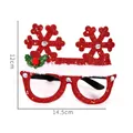 Christmas party glasses frame with red glitter snowflake and 14.5cm width decoration - Red Snowflake Hat Glasses