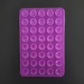 Square purple double-sided silicone suction cup phone pad with dense suction matrix - Double Sided 24 Holes / Purple