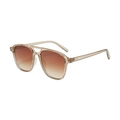 Gafas de sol aviador retro con doble puente montura champán y lentes degradadas marrón - Marco Té Lente Degradada Marrón