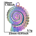 Maßangaben für Nautilus-Anhänger mit 30 mm Höhe und 23 mm Breite in Regenbogenoptik - Nur Anhänger / Regenbogen