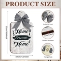 Detailed size chart for Home Sweet Home wooden wall sign with bow and hook specifications - Home Sweet Home Pattern (Y24Y50753_Q) / White