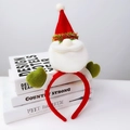 Plush Christmas headband with Santa Claus motif and green mittens on books - Red Santa Claus Style