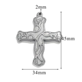 Silver vintage cross pendant with scroll floral relief, sizing 45mm by 34mm - Style Z2305S19/Scroll Texture Silver