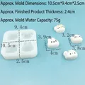 White 4-cavity silicone mold with cartoon animal designs for resin and chocolate crafts - 4-Cavity Mold
