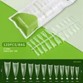 Size chart for clear ballet coffin press-on nails with width and length dimensions - 120pcs Traceless Nail Tips 05