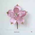 22cm pink velvet Christmas magnolia flower with golden glitter and crystal beads - Pink