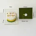 3D pop-up birthday cake card set with dark green envelope and 'For U' sealing sticker - Design D-HK8012