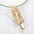 Pinza para el pelo con textura de carey champán y base de metal dorado duradera - Champaña Claro Geométrico (C16-1-15)