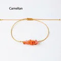 Bohemian braided bracelet with natural red agate stones and adjustable ginger cord - Red Agate