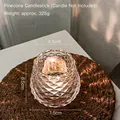 Pinecone-shaped glass candle holder with scale texture, 7.5cm base, without candle - Pinecone Candle Holder / Single Pack (Candle Not Included)