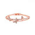 Bracciale a farfalla in oro rosa con design a doppio strato e dettagli in cristallo - Stile Farfalla (3411)