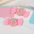 Pink candy swirl resin charms for DIY phone cases and hair accessories for girls - Pink