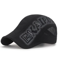 Men's black quick-dry mesh newsboy cap with breathable side holes and Kairui lettering - Adjustable / Black