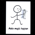 White turquoise hexagonal double-pointed crystal pillar on a Make Magic Happen card - Howlite