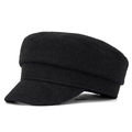 Classico cappello da marinaio nero in misto cashmere con finitura in lana testurizzata - M (56-58cm) / Nero