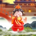 Traditional Tang lady figurine playing flute, 18.7cm resin desktop tumbler ornament - Flute Player Large