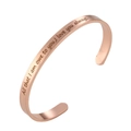 6mm rose gold open cuff bracelet with engraved All that I am owe to you quote - Rose Gold G2548-All that I am