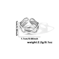 Silver hollow wavy fish tail ring in durable titanium steel with 1cm band height - TYR0452 / Silver Wave Hollow