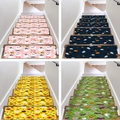 Close-up of Halloween non-slip stair treads featuring ghosts, pumpkins and bats - Halloween Ghost Bat Style (BD202407031)