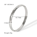 Dettagli sulle dimensioni del bracciale in acciaio argento con trama a rombi 5,8mm - HF-B5206 Argento Martellato Larghezza 5,8 mm