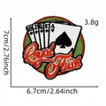 Royal Flush embroidered patch with poker card design for clothing decoration, 7x6.7cm size - Style 15 (Royal Flush)