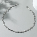 Hip hop thorn barbed wire necklace in silver finish with lobster clasp closures - Necklace / Silver