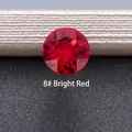 Sparkling 8# bright red round zircon stone with faceted cut for DIY jewelry making - 6.2MM / Bright Red (8#)