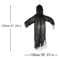 Hanging Halloween ghost decoration with black hair and robes, 120cm large props - Black Hanging Ghost Woman