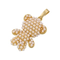 Collana con ciondolo a forma di orsetto dorato con perle bianche per donna - VD1308 Stile Perla Orso Corpo Intero Oro