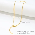 1.2mm gold plated stainless steel snake chain necklace with 17.7+1.97 inch length - 1.2mm Textured Round Snake Chain - Gold