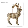 Vintage goldener Elch Kerzenständer aus Gusseisen mit Antik-Finish für Heimdeko - Sika-Hirsch Kerzenhalter (DS8606)