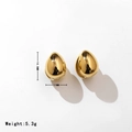 Boucles d'oreilles gouttes dorées polies de 14,5 mm sur 11 mm avec fini métal brillant - Doré