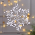 15cm clear acrylic snowflake ornament with textured finish and silver string for Christmas - Crystal Snowflake