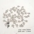 Ciondolo a stella argento 8,5x10mm in acciaio inox lucido per creazione gioielli DIY - Piastrina Stella