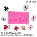 Molde de silicona rosa con formas de picas corazones y diamantes para resina DIY - Rosa
