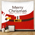 Close-up of a festive Christmas wall tapestry with Santa elements and holiday greetings - Gt100542 / 73X95CM (Brushed Fabric)