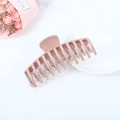 Large mauve pink hair claw clip for thick hair, 13cm matte finish shark clip for women - Khaki
