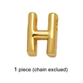 Polished gold-plated letter H pendant charm with a sleek 3D metallic finish - Letter H