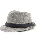 Cappello fedora vintage da uomo con trama intrecciata bicolore bianca e nera classica - M (56-58cm) / Nero